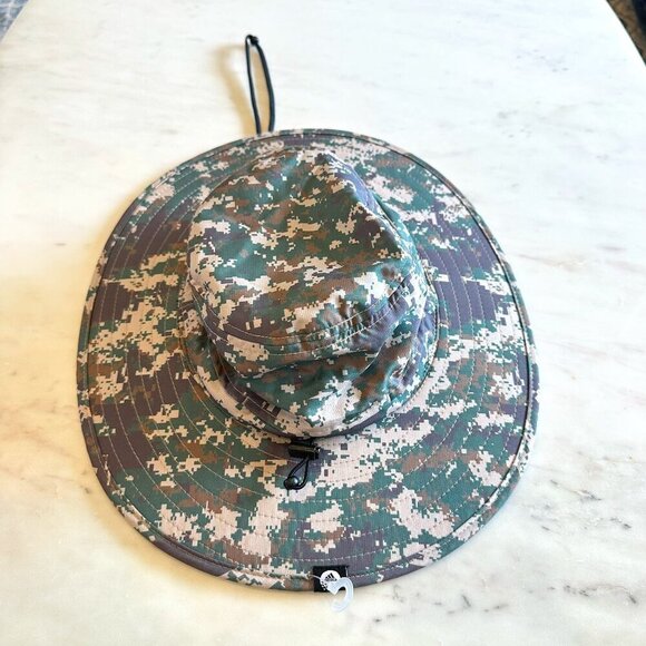 adidas Golf Men's Wide Brim Hat Camo Print Outdoors UPF Sun Protection NWT S/M - Picture 1 of 7